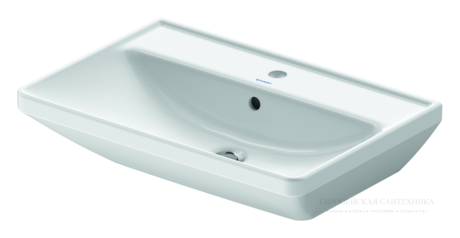 Раковина Duravit D-Neo подвесная, 650x440 мм, с переливом, 1 отверстие под смеситель, цвет белый