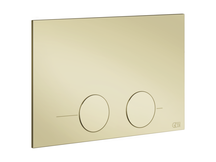 На изображении товар Клавиша смыва Gessi Origini, для инсталляции Tece (TeceProfil, TeceBox), 215х145х5 мм, цвет Brass PVD от официального представителя в Москве