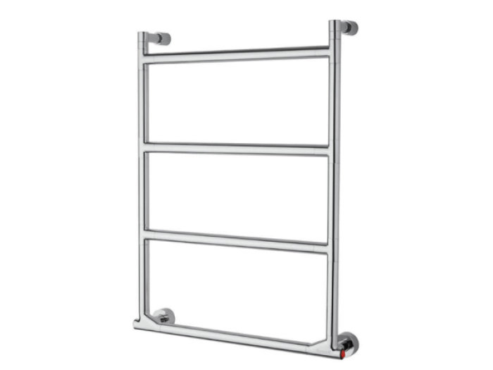 На изображении товар Полотенцесушитель Margaroli Sereno, электрический (кнопка справа), 704,5х105x530 мм, цвет Brushed Gold от официального представителя в Москве