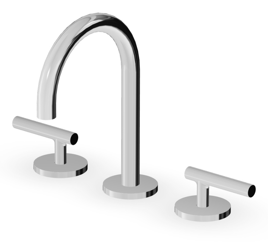 Смеситель для раковины Zucchetti Pan S, на 3 отверстия, аэратор, без донного клапана, гибкие шланги, цвет хром