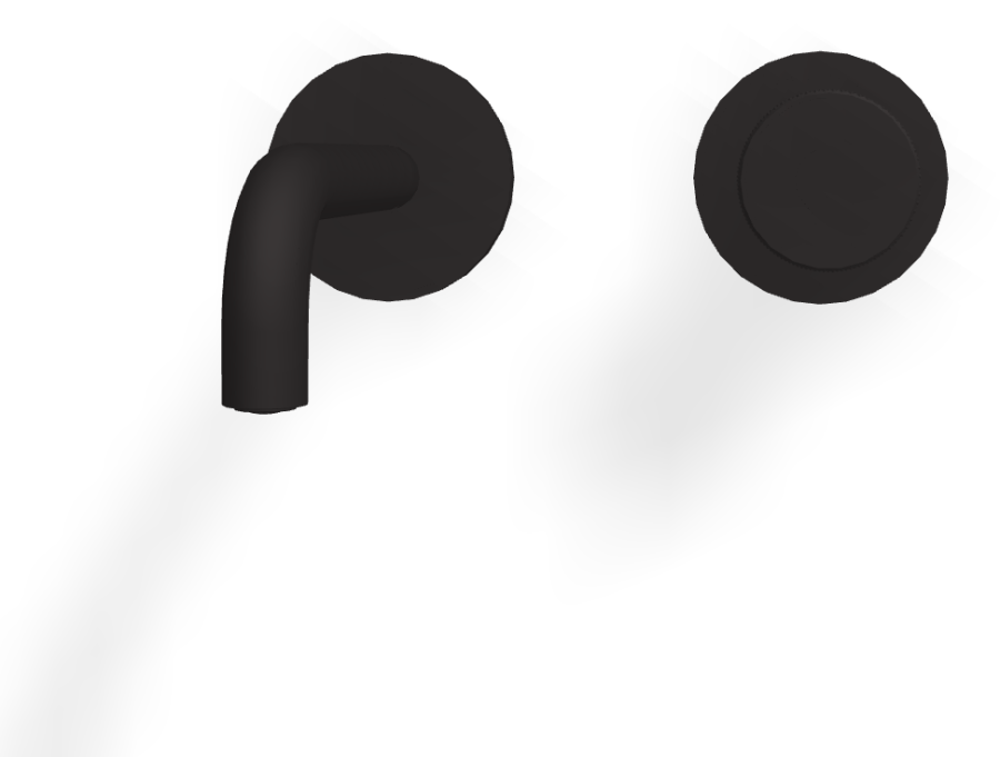 Смеситель для раковины Carlo Frattini Spillo Tech, ручка G Collection, настенный, с донным клапаном Click-Clack, излив 150 мм, внешняя часть, цвет черный матовый - изображение 1