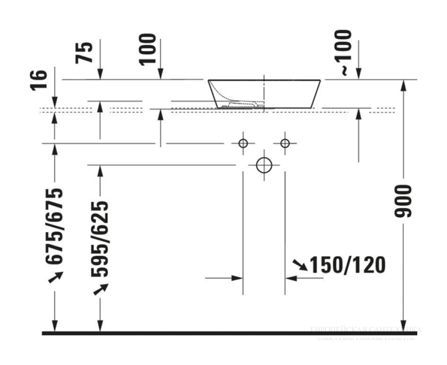 Раковина Duravit Cape Cod накладная, 400х360 мм, цвет внутри - белый, снаружи - белый, с покрытием WonderGliss - изображение 7