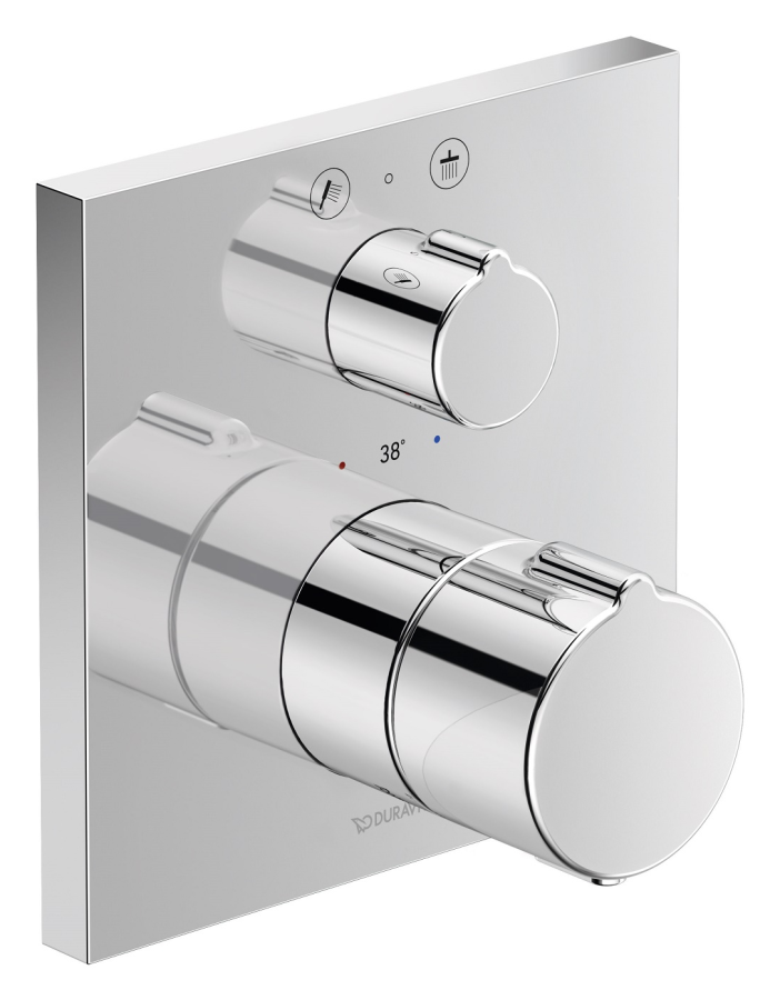 Термостатический смеситель для ванны Duravit C.1 скрытого монтажа, внешняя часть, квадратная накладка, цвет хром