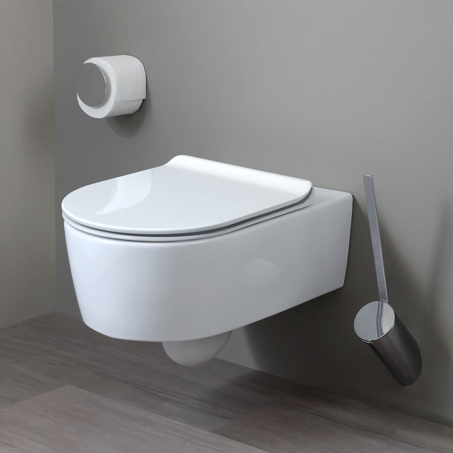 Сиденье для унитаза Flaminia Link Slim, 450х370 мм, быстросъёмное, с механизмом плавного закрывания soft-closing, цвет Latte - изображение 4