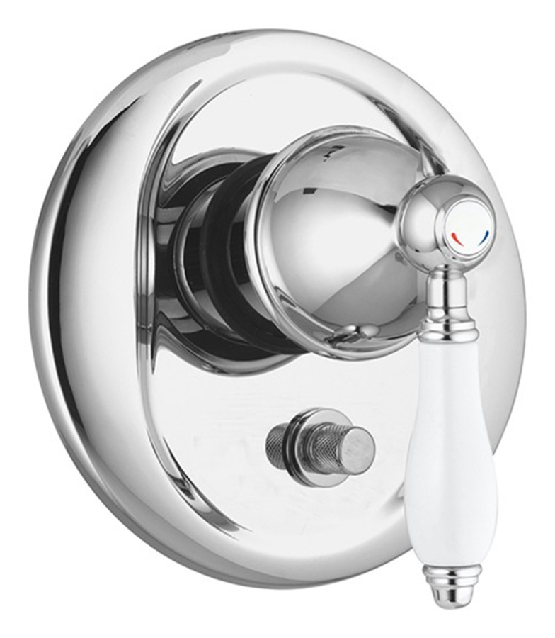 Смеситель Carlo Frattini Herend, с переключателем на 2 источника, Ø155 мм, внешняя часть, цвет золото брашированное