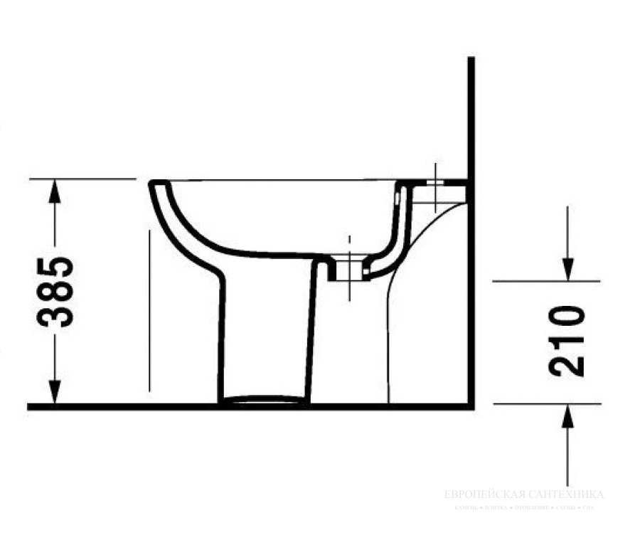 Биде напольное Duravit D-Code, 540 х 350 мм, цвет белый - изображение 3