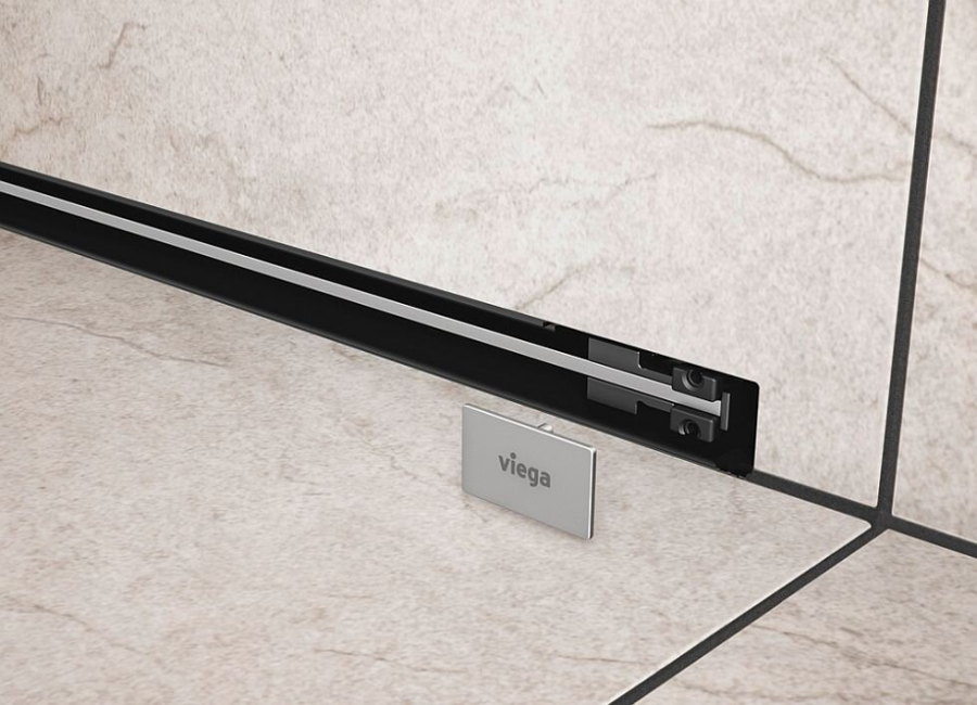 Декоративная вставка Viega Advantix Vario Visign SR1, 300 - 1200 мм, для лотков встраиваемых в стену, цвет сталь неполированная - изображение 1