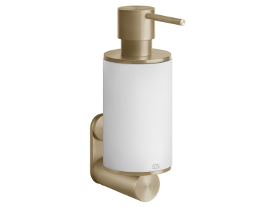 На изображении товар Дозатор Gessi316, настенный, цвет White/Warm Bronze Brushed PVD от официального представителя в Москве