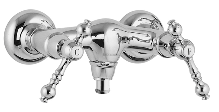 Смеситель для душа Carlo Frattini Elizabeth/Epoque, двухвентильный, 2 подвода воды 1/2" с эксцентриком, без ручного душа, цвет хром