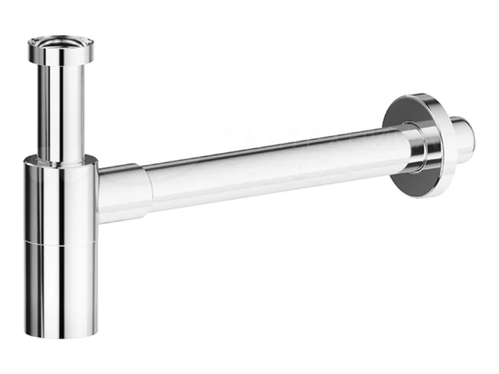 На изображении товар Сифон для раковины Newform, бутылочный, трубка Ø 32 мм, L300 мм, с автоматическим донным клапаном, цвет хром от официального представителя в Москве