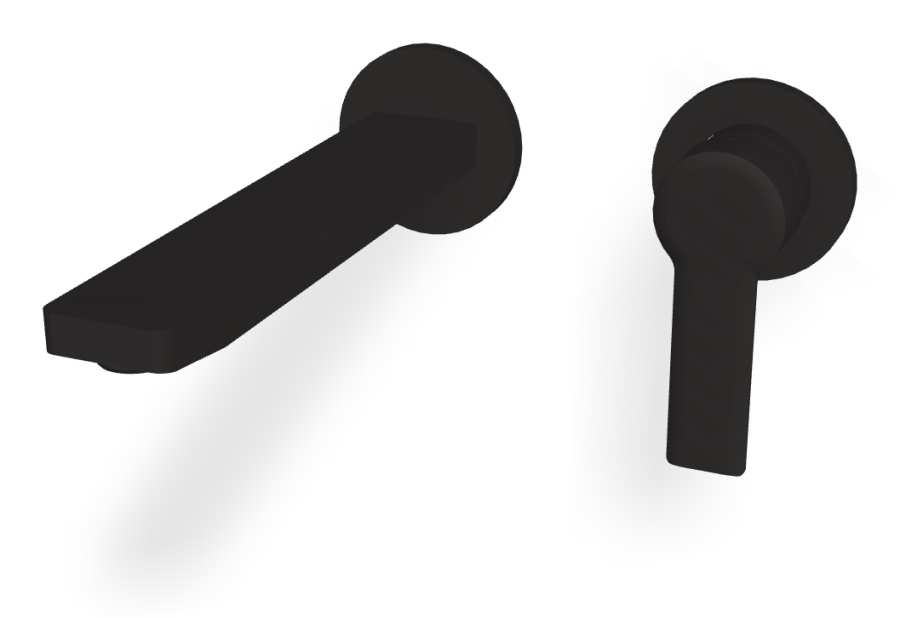 Смеситель для раковины Carlo Frattini Mast, однорычажный, с донным клапаном Click-Clack, Н-125 мм, внешняя часть, цвет чёрный матовый