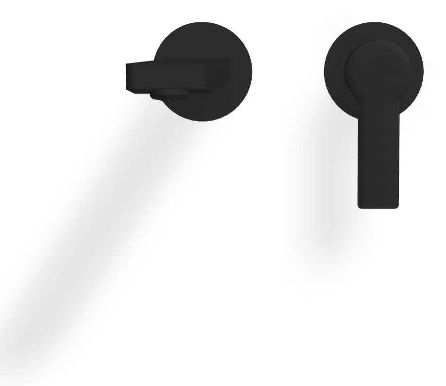 Смеситель для раковины Carlo Frattini Mast, однорычажный, с донным клапаном Click-Clack, Н-125 мм, внешняя часть, цвет чёрный матовый - изображение 1