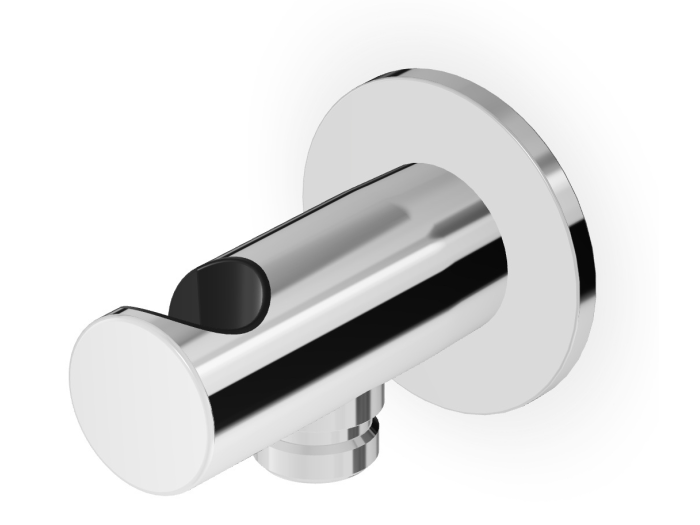 На изображении товар Шланговое подсоединение Zucchetti Shower, со встроенным держателем ручного душа, настенный, латунь, цвет хром от официального представителя в Москве