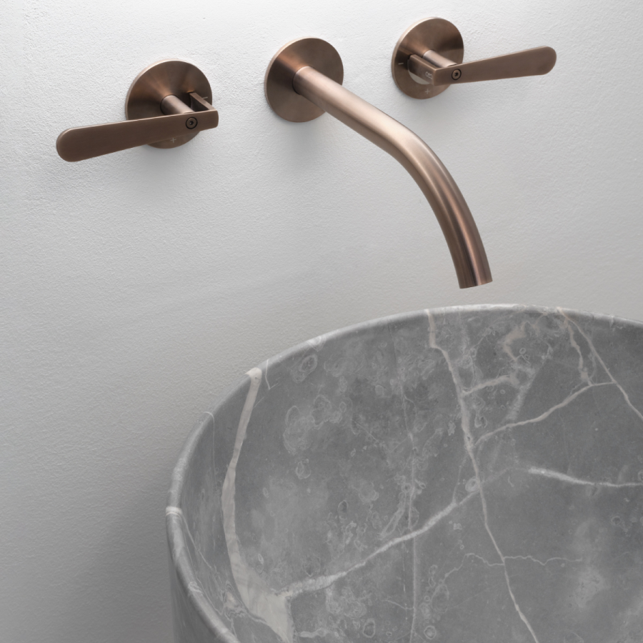 Раковина CEA Design Washbasins, настольная, Ø 425хh-470 мм, в комплекте с сифоном и донным клапаном, мрамор, цвет Fior di Bosco - изображение 2