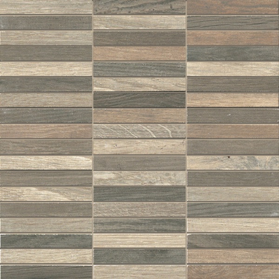 Kronos ceramiche Керамогранит Wood side 10X1,5 Wood Medium Mosaico 30x30