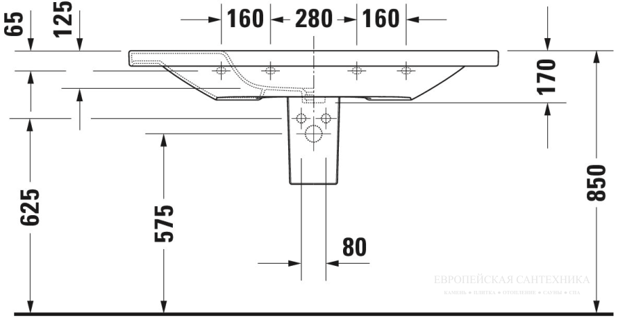 Раковина Duravit DuraStyle для мебели, 1200x480 мм, с переливом, с 1 отверстием под смеситель, цвет белый - изображение 13