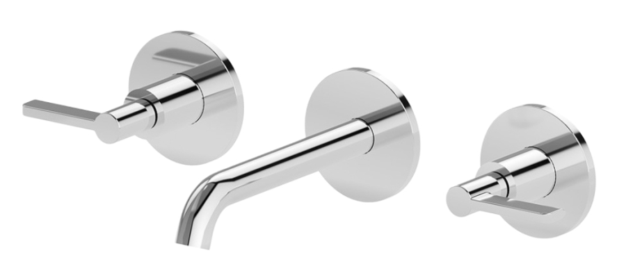 Смеситель для раковины Newform Blink Chic, на 3 отверстия, встраиваемый, настенный, без донного клапана, внешняя часть, цвет PVD Brushed Pale Gold