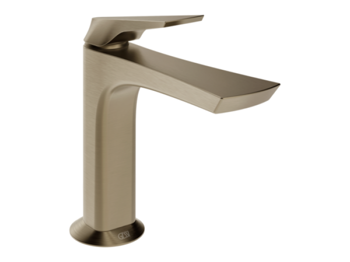 На изображении товар Смеситель для раковины Gessi Ventaglio, без донного клапана, цвет Finox Brushed Nickel от официального представителя в Москве