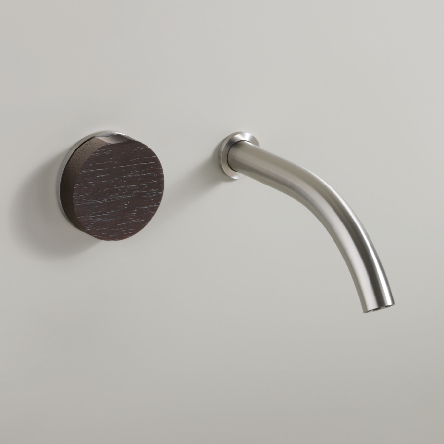Смеситель для раковины CeaDesign Giotto, настенный, прогрессивный, на 2 отверстия, внешняя часть, сталь, цвет сатинированная нержавеющая сталь - изображение 2
