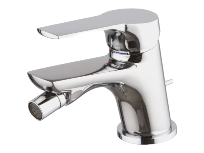 На изображении товар Смеситель для биде Carlo Frattini Serie 4, с донным клапаном 1"1/4 с переливом, 2 гибкими шлангами, Н-117 мм, цвет хром от официального представителя в Москве