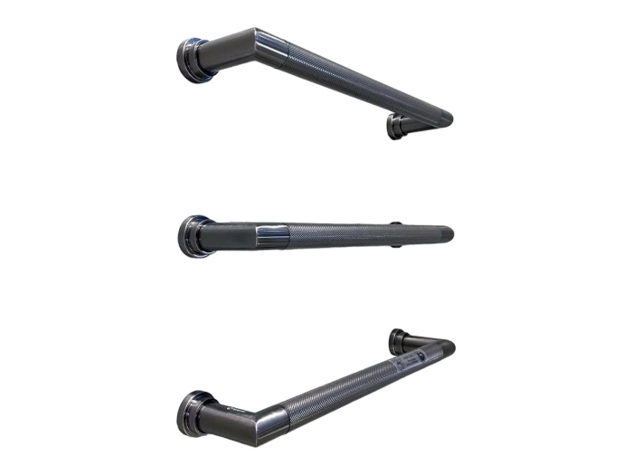 На изображении товар Полотенцесушитель Margaroli Sereno электрический, настенный, 522х107x50 мм., цвет Black Brushed nickel от официального представителя в Москве