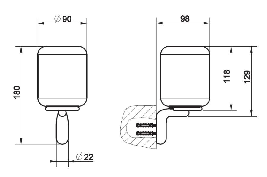 Стакан Gessi Goccia, настенный, цвет White/Chrome Brushed - изображение 3