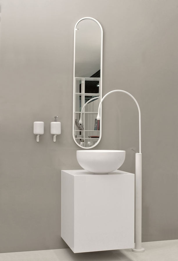 Стакан Gessi Goccia, настенный, цвет White/Chrome Brushed - изображение 1