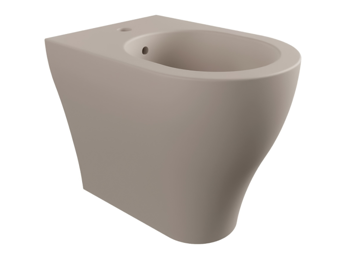 На изображении товар Биде Flaminia App напольное приставное, 520x360 мм, 1 отверстие для смесителя, цвет Argilla от официального представителя в Москве