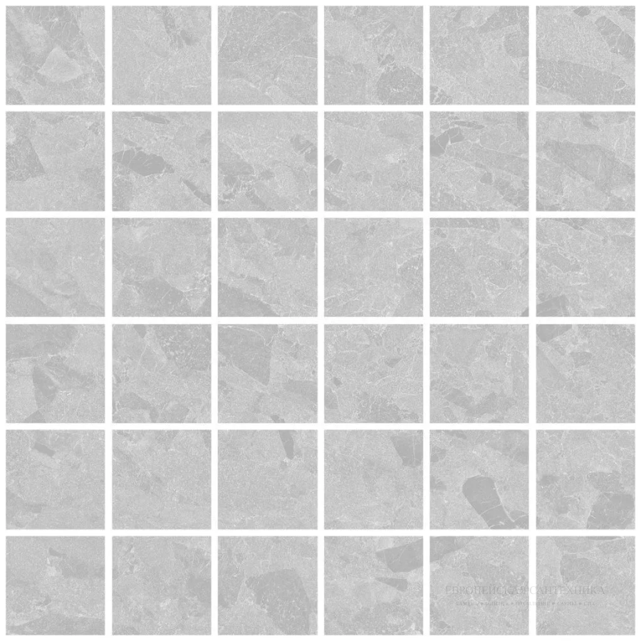 Living Ceramics Керамогранит Eme Light Grey Mosaic 55 Soft textured 29,8x29,8