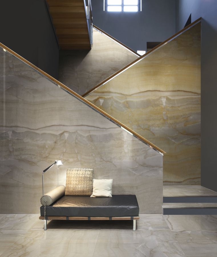FMG Maxfine Керамогранит Marmi Onice oro lucidato 150x150 - изображение 3
