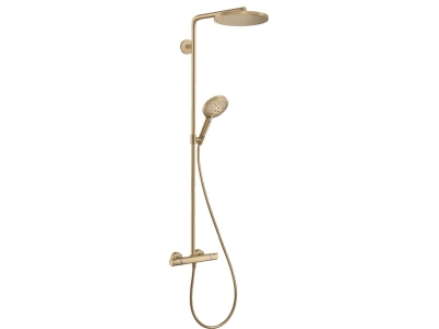 Душевая система Hansgrohe Raindance Select S 240 1j Showerpipe: термостат, стойка, верхний душ, лейка ручная, шланг, цвет Бронза шлифованная