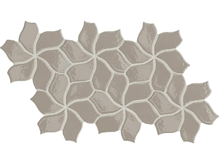На изображении товар Mutina Керамогранит Botanica Flower Grey Glossy 23,5X41,1 от официального представителя в Москве