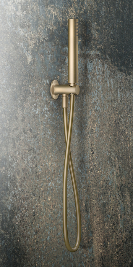 Ручной душ Gessi Inciso, c шланговым подсоединением и держателем, цвет Warm Bronze Brushed PVD - изображение 1