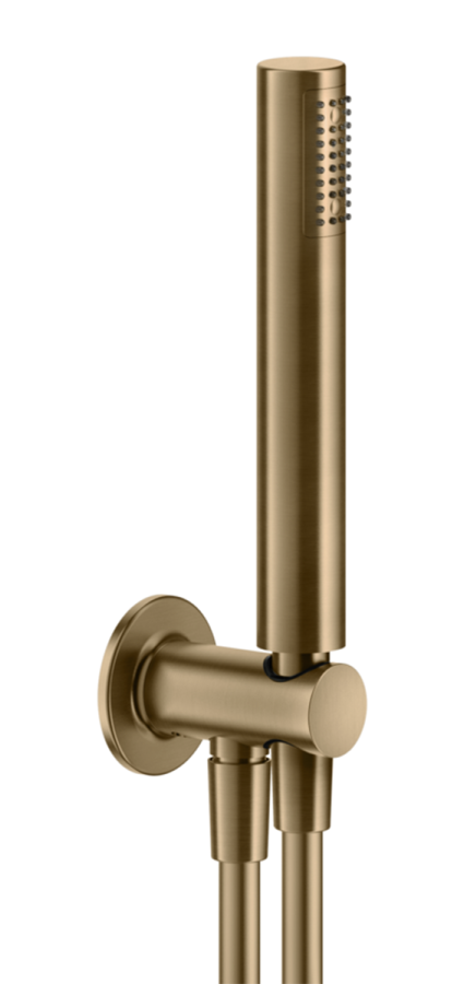 Ручной душ Gessi Inciso, c шланговым подсоединением и держателем, цвет Warm Bronze Brushed PVD