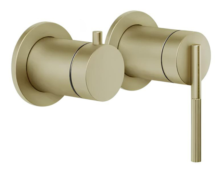 Cмеситель Gessi Ingranaggio, настенный, с переключателем ванна-душ, встраиваемый, цвет Brushed Brass PVD