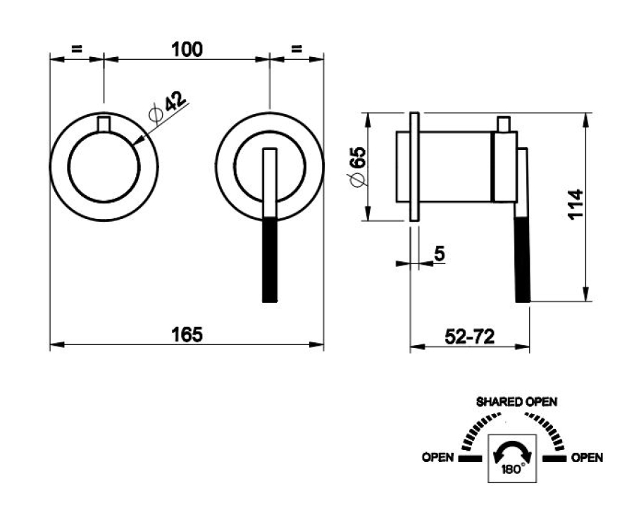 Cмеситель Gessi Ingranaggio, настенный, с переключателем ванна-душ, встраиваемый, цвет Brushed Brass PVD - изображение 5