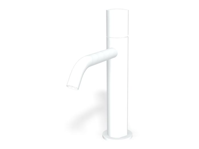 На изображении товар Смеситель для раковины Carlo Frattini SO, с донным клапаном Click-Clack, 2 гибкими шлангами, без ручки, Н-241 мм, цвет белый матовый от официального представителя в Москве