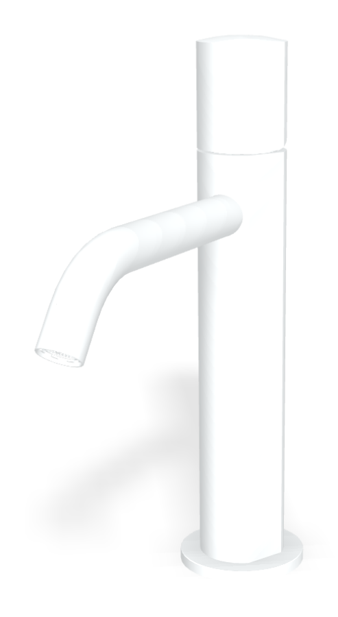 Смеситель для раковины Carlo Frattini SO, с донным клапаном Click-Clack, 2 гибкими шлангами, без ручки, Н-241 мм, цвет белый матовый