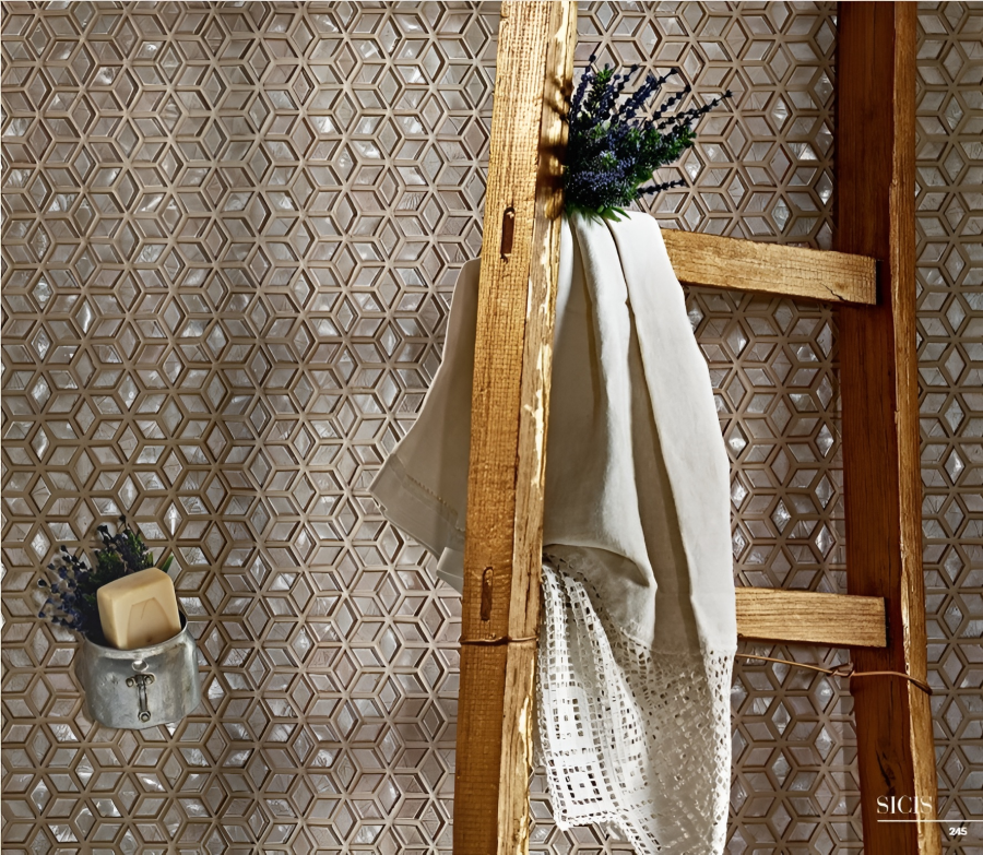 Sicis Стеклянная мозаика Diamond ITEM H1 Tavernier chips size 23х40 mm sheet size 229x272 mm - изображение 1