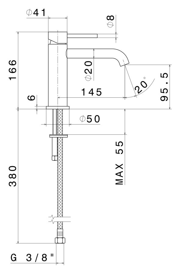 Смеситель для раковины Newform X-Steel 316, на 1 отверстие, H 166 мм, без донного клапана, цвет Saint Laurent, PVD Brushed pale gold - изображение 2