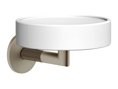 Мыльница Gessi Ingranaggio Accessories, ø115 мм, настенная, цвет White/Finox Brushed Nickel