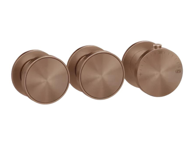 Термостат Gessi Origini, с 2 независимыми выходами, внешние части, цвет Copper Brushed PVD