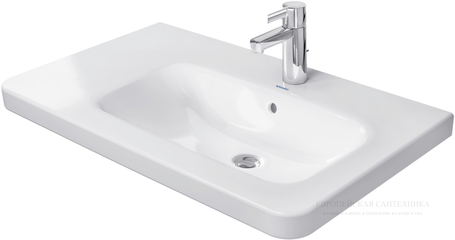 Раковина Duravit DuraStyle для мебели, 800х480 мм, чаша справа, с переливом, с 3-мя отверстиями под смеситель, цвет белый