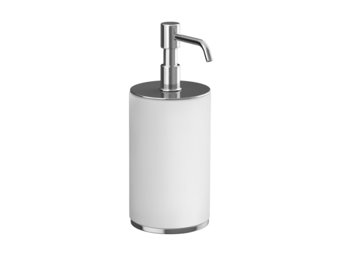 На изображении товар Дозатор Gessi Origini Ø75хh199 мм, цвет White/Chrome от официального представителя в Москве