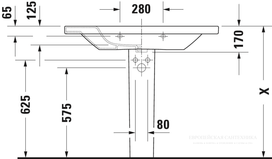 Раковина Duravit DuraStyle для мебели, 1000х480 мм, с переливом, с 1 отверстием под смеситель, цвет белый с покрытием WonderGliss - изображение 10