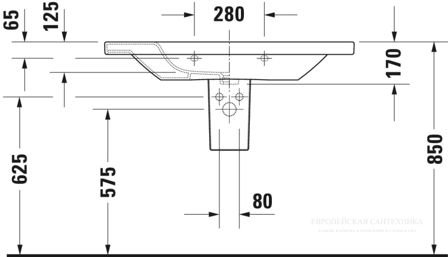 Раковина Duravit DuraStyle для мебели, 1000х480 мм, с переливом, с 1 отверстием под смеситель, цвет белый с покрытием WonderGliss - изображение 11