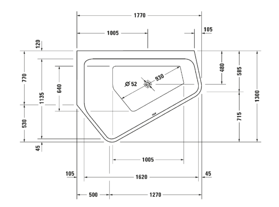 Ванна Duravit Paiova 5, 1770x1300 мм, гидромассаж Combi-System E, в левый угол, с двумя разными наклонами спинки, с бесшовной акриловой панелью, цвет белый - изображение 4