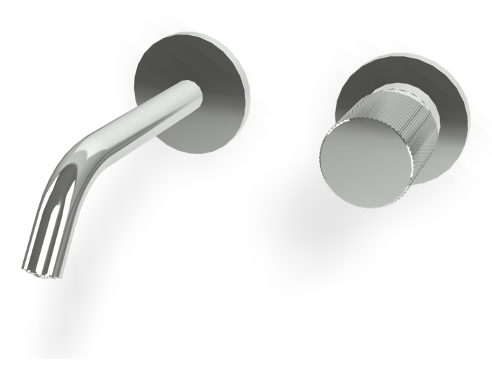 На изображении товар Смеситель для раковины Carlo Frattini Spillo Tech, ручка G Collection, настенный, с донным клапаном Click-Clack, излив 160 мм, внешняя часть, цвет хром от официального представителя в Москве