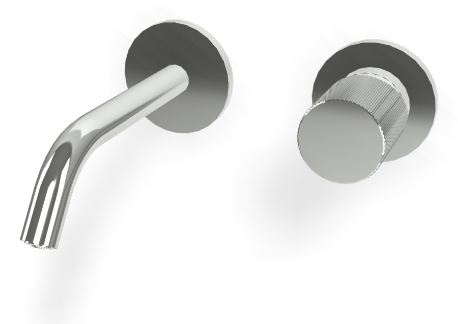 Смеситель для раковины Carlo Frattini Spillo Tech, ручка G Collection, настенный, с донным клапаном Click-Clack, излив 160 мм, внешняя часть, цвет хром