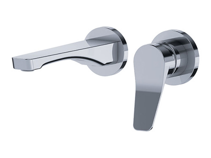 На изображении товар Смеситель Joerger Eleven, для раковины, однорычажный, настенный, на 2 отверстия, внешняя часть, излив-189 мм, цвет хром от официального представителя в Москве